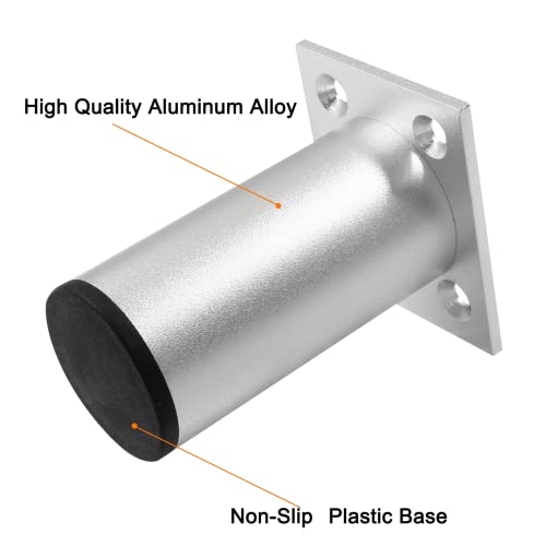 4-Pcs Adjustable Aluminum Alloy Furniture Legs 3" Height Silver - color: Silver, size: 3 Inch