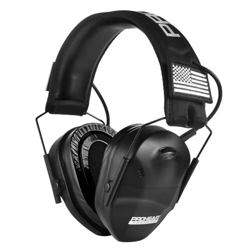 PROHEAR Youth Electronic Ear Protection 23dB NRR Slim Fit Gel Ear Pads Sound Amplification Noise Compression Compact Design Gun Range Shooting Hunting Tactical Use - style: Black-gel Cushions