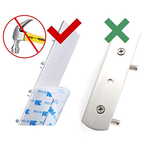 Self Adhesive Stainless Steel Hooks, Wall Mount Heavy Duty Hanger (4 hooks) - color: 4 Hooks