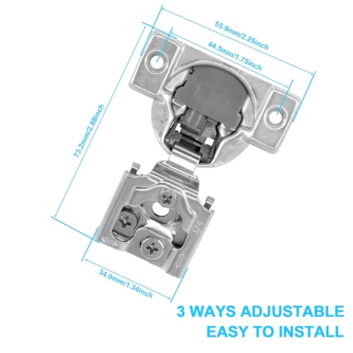 3/4 Inch Overlay Soft Close Cabinet Hinges, 6 Pack Slow Soft Close Hinges for Kitchen Cabinets Satin Nickel Hidden Self Closing Kitchen Cabinet Hinges for Cupboard - size: 3/4 inch Overlay