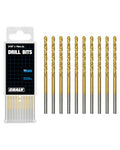 CRALY 3/32 Inch 10-Pc Cobalt Drill Bit Pack, M35 HSS Titanium Coated Jobber Length Twist Drill Bits, 135 Degree Split Point, for Hard Metal, Stainless Steel, Cast Iron, Plastic - style: 3/32‘’ 10-Pack