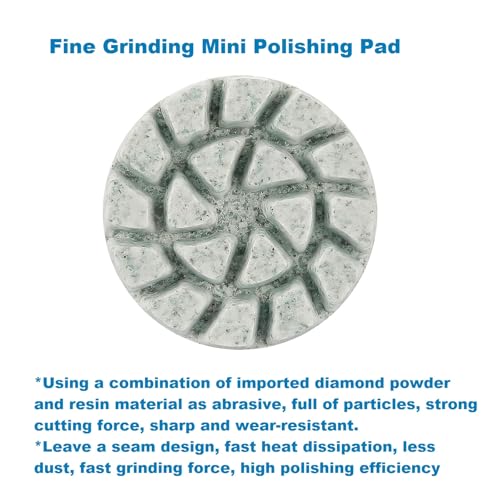 1inch 25mm Mini Diamond Polishing Pad 16Pcs/Set, 7 Different Grit 50#-3000# Water Sanding Discs & 2.3mm 3mm Shank Hook & Loop Backing Holder for Detail Fine Grinding - style: 2.3mm 3mm Shank 7Grit