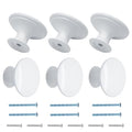 White Cabinet Knobs 1.18" Diameter, 6 Pcs - color: White, size: 6 Pack