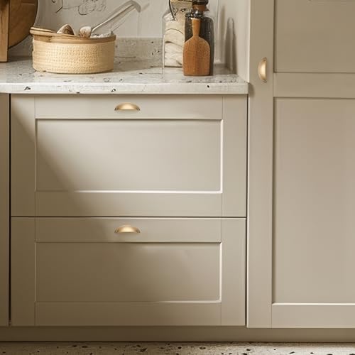 Ravinte Champagne Bronze Drawer Pulls Cabinet Cup Pulls 3 Inch 10 Pack | Kitchen Hardware, Cup Pull Shape, Cabinet Handles, Drawer Handles, Smooth Drawer Grip,For Dressers, Cupboards - color: Champagne Bronze