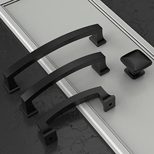 Amerdeco 10 Pack Matte Black 3 Inch(76mm) Hole Centers Kitchen Cabinet Pulls Cabinet Hardware Kitchen Handles for Cabinets Cupboard Handles Drawer Pulls ZH0009MB - color: Matte Black, size: 3"/76MM Hole Center