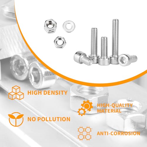 750 Pcs M2.5 Screws, Nuts and Washers Set - Metric Hex Socket Head Cap Bolts Kit - Stainless Steel Machine Screws Assortment With Fully Threaded Hex Nuts - size: M2.5