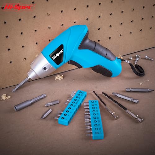 Hi-Spec 3.6V USB Electric Screwdriver for Home Repairs and Assembly, Blue - color: Blue