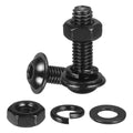 M METERXITY 10 Set M8 x 20mm Flanged Button Head Socket Cap Screws, Black 304 Stainless Steel 18-8 Hex Socket Head Screws Bolts, Nuts, Flat & Lock Washers for DIY, Furniture, Automotive - size: M8 x 20mm