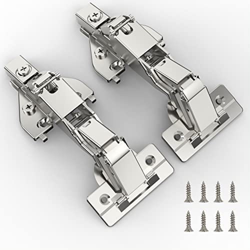 Furniware 2 Pack 1 Pair 165 Degree Lazy Susan Hinges Full Overlay Concealed for Cabinet, Cupboard, Folded Door, Combination with Screws(Regular) - size: 165 Degree
