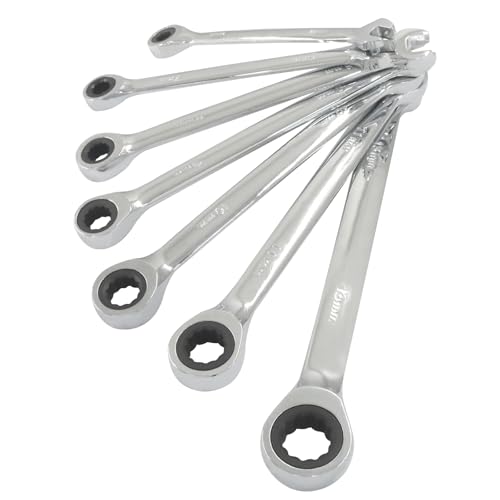 7 Pcs Metric Ratchet Wrench Set, 6/7/8/9/10/11/13mm 72-Tooth - size: 6 mm, 7 mm, 8 mm, 9 mm, 10 mm, 11 mm, 13 mm set