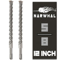 SDS Plus 5/8 Inch Masonry Drill Bit for Rotary Hammers (12" Length - 2 Pack) Carbide Tipped to Easily Drill Through Concrete, Cement, Brick, Block, Stone, and More! - size: 5/8" x 12"