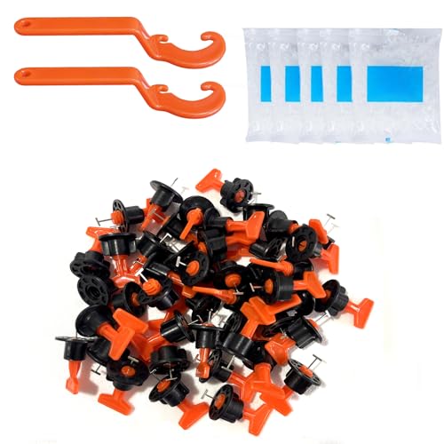 Tile Leveling System Kit,100pcs Reusable Tile Leveler Spacers+500pcs Cross-shaped Tile Spacers+2 wrenches
