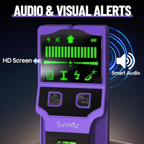 SUNMAY 7-in-1 Stud Finder Wall Scanner with Laser Level