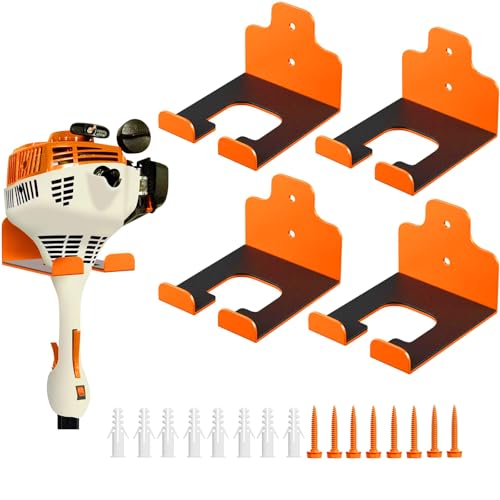 JNIHEEP Garage Organizer Trimmer Rack,Garden Power Tool Hanger,4Pack,Orange - color: Orange 4 Packs
