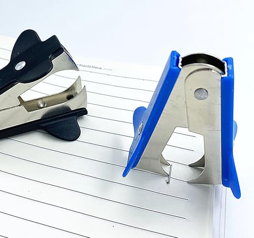 Staple Remover, 6 Pcs Random Color 2.2 Inch x 1.6 Inch Stainless Steel Nail Puller for Office and Home (6)