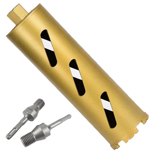 3.5" Dry Core Drill Bits for Cured Concrete with Rebar Brick Block Masonry etc 13in/330mm Drilling Depth，10mm Diamond Segment Height，2 Adapters - size: 3.5 inches