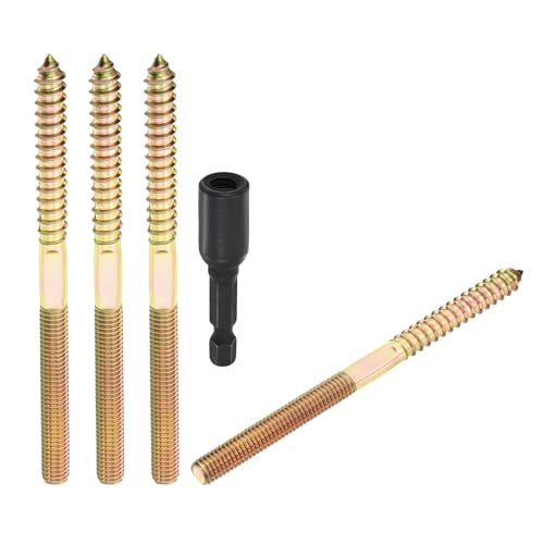 10pcs Hex Drive Hanger Bolts W/Driver M8-1.25x120 Zinc Plated - size: M8-1.25x120mm