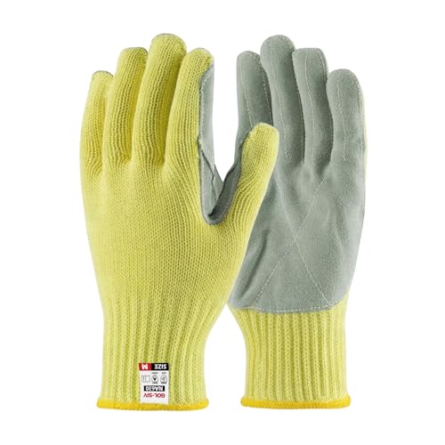 Cut Resistant Gloves,Aramid Leather Oven Gloves with Fingers,Thick Knit Design- Grill Mitts for Men & Women(Aramid Leather, Medium) - size: 1pc-Medium, style: Aramid Leather