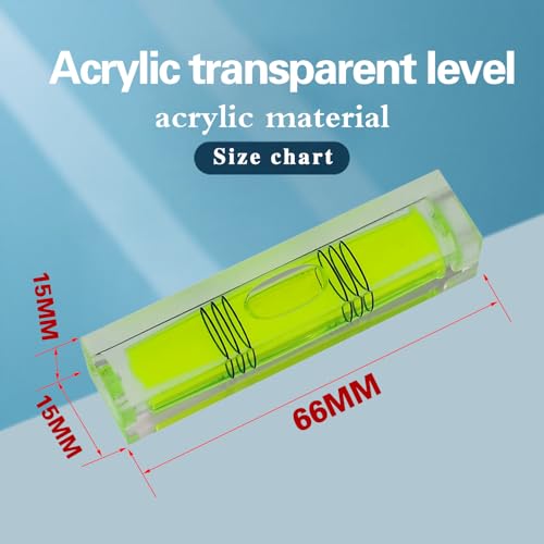 High precision mini level bubble, double line small level bubble, three line flat ball household ruler can be turned 180 degrees (Non-magnetic, 66 * 15 * 15mm（4PCS)) - size: 66*15*15mm（4PCS)