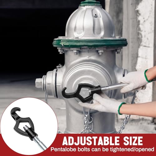 Tandefio 1 Pcs Fire Hydrant Wrench, 1-1/2" to 3", Black - color: Black, size: 1-1/2" to 3"