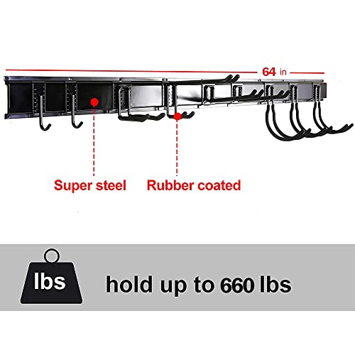 Ultrawall Tool Storage Rack, Garden Tool Organizer Wall Mount with 9 Hooks