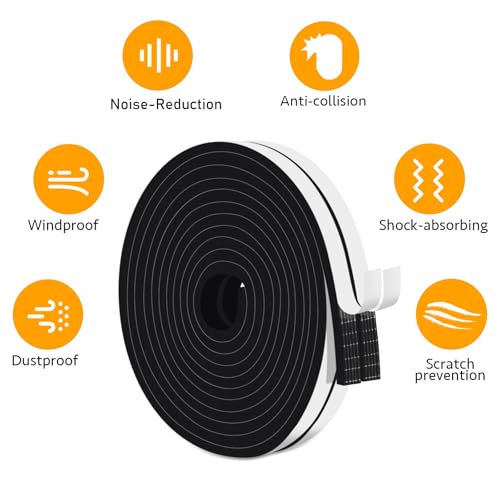 Strong Adhesive Weather Stripping Door Seal Strip, 1/2x1/4in - color: Black, size: 1/2 In x 1/4 In x 26Ft