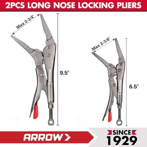 ARROW 5-piece Locking Pliers Set, Chromium-Molybdenum Vice Grips - style: 5-piece