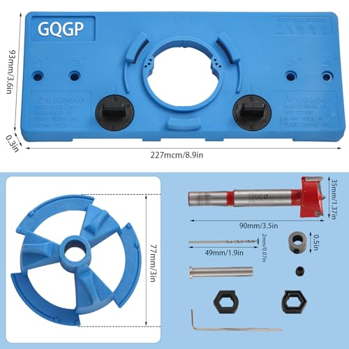 35mm Hinge Jig Concealed Hinge Hole Saw Jig Higne Drilling Jig Hole Guide Woodworking for Kitchen Cabinet Door Hinge - color: Blue
