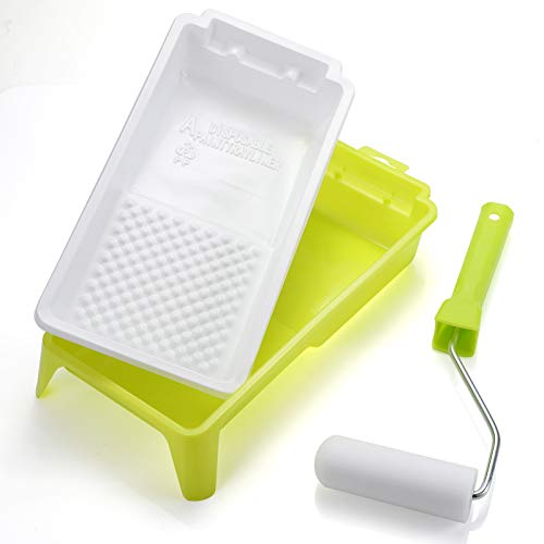 KUPOO 4" Foam Paint Roller Kit Mini Roller with Frame,Tray & Refills - size: 4 inch Foam Roller Set