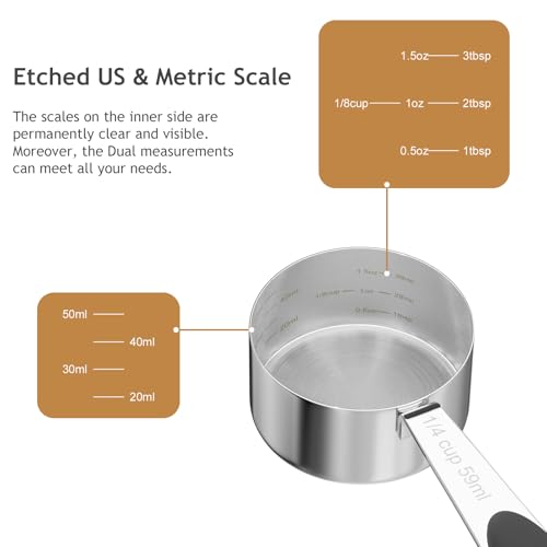 1PCS 1/4CUP(59ml) Dog Cat Food Scoop, Measuring Cup with Inner Scale - size: 1/4 cup