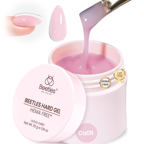 Beetles Hard Gel for Nails HEMA-Free, 1 oz 9 in 1 Pink Builder Nail Gel - color: Pink HEMA-Free 1 oz