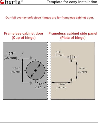 2-Pack Full Overlay Frameless Soft-Close European Hinges - size: 2 Pieces