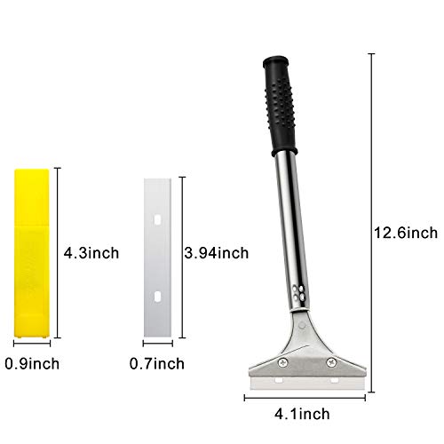 Mudder 4 Inch Razor Blade Scraper Tool Floor Wallpaper Paint, Black, 3 Pcs - color: Black