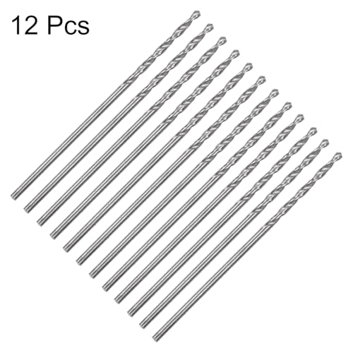 HARFINGTON 12pcs Micro Jobber Twist Drill Bits #59 1mm / 0.0394" High Speed Steel HSS Mini Drilling Bit Tool for Stainless Steel Aluminum Wood Plastic - size: 1mm
