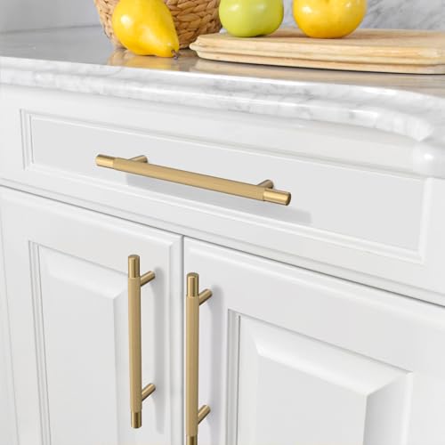 Amerdeco 10 Pack Champagne Bronze Knurled Cabinet Pulls 5 Inch Hole Centers Kitchen Cabinet Handles Hardware Kitchen Handles for Cabinets Handles IH0006 - color: Champagne Bronze, size: 5"/128MM Hole Center