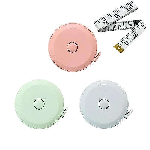 3 Pack Tape Measures Retractable Measuring Tape for Body, 60-Inch 1.5 Meter Dual Sided Flexible Ruler for Craft Fabric Cloth Sewing Tailor Weight Loss Body Measuring Tape (Macaron Blue, Pink, Green) - color: Macaron Blue, Pink, Green