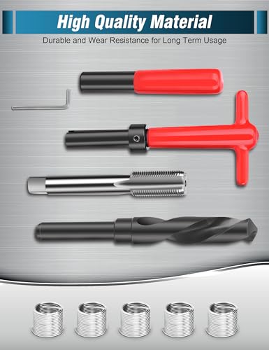 M18x1.5 Thread Repair Kit, 10 Pcs Helicoil Thread Repair Kit Thread Chaser Set, Portable Thread Metric Inserts Repair Kits Helicoil Thread Repair kit, Compatible Hand Tool Set for Auto Repairing - color: M18x1.5