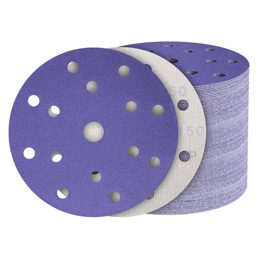50Pcs 6 Inch Sanding Discs 150 Grit, Hook and Loop Orbital Sandpaper - style: 150Grit-50Pcs