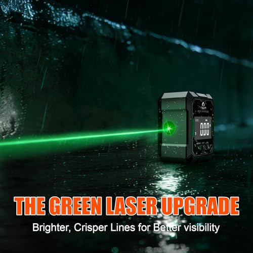 Digital Angle Finder with Green Laser, 4-side Magnetic Digital Laser Level - color: Green