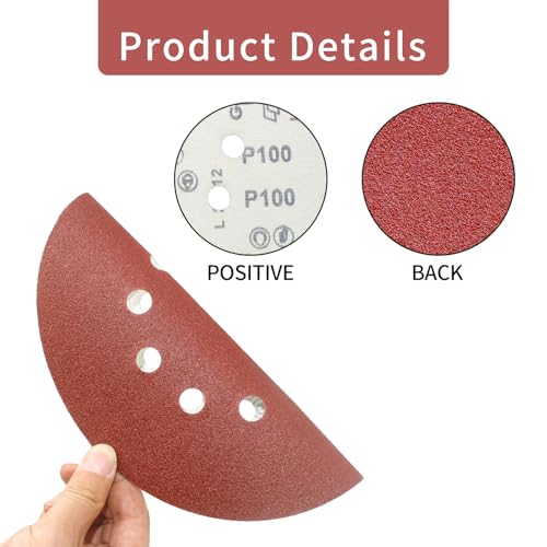 9 Inch 10 Hole Sanding Discs 80 Grit 20 Pack Hook and Loop Disc - style: 10 hole-80 Grit