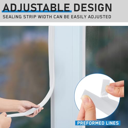 Pushglossy 28 ft Vinyl Sliding Screen Door Bug Seal Strip, White - color: White