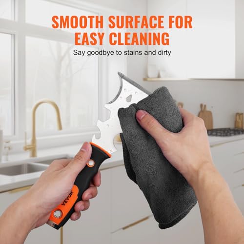 VEVOR Drywall Knife Set, 6 PCS Drywall Tools Includes 3" Painter Scraper, Two Putty Knives, Two Taping Knives and 12" Mud Pan, Stainless Steel Spackle Tool, Drywall Finishing Tools for Home