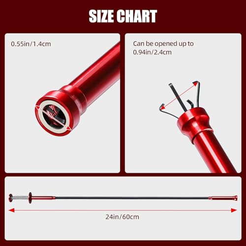 Flexible Grabber Tool, Magnetic 4-Claw Gripper (24", Red) - size: Red Magnetic