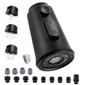 Kitchen Faucet Head Replacement – 304 Stainless Steel 3-Mode Pull Down Spray Head with 13 Adapters, Compatible with Moen Delta Kohler American Standard, Easy DIY Install, Matte Black - color: Matte Black