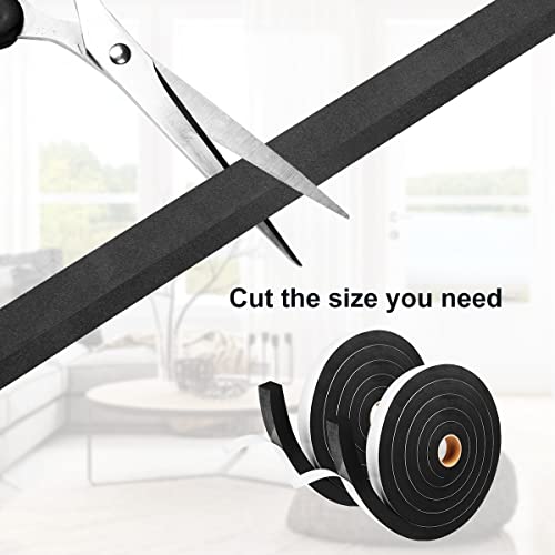 2 Rolls Foam Tape Weather Stripping Door Seal, 1'' W x 3/4'' T High Density Seal Strip, Adhesive Closed Cell Weather Strip Total 13 Feet Long - size: 1IN*3/4IN/13FT