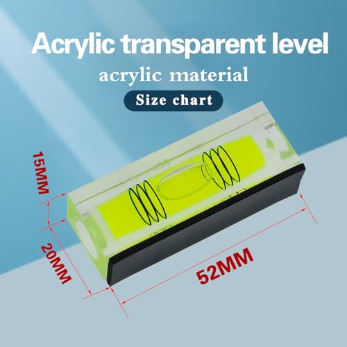 High precision mini bubble, double line small bubble, three line flat ball level, household level ruler can be turned 180 degrees (Magnetic, 52 * 20 * 15mm（4PCS)) - size: 52*20*15mm（4PCS)