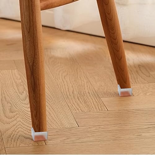 12PCS PVC Square Chair Leg Protectors with Felt Bottom, Non-Slip Furniture Pads for Hardwood Floors, Quiet Table Feet Caps Covers, Fits 1.65"-1.88" (42-48mm) - Transparent - size: 42-48mm/Clear