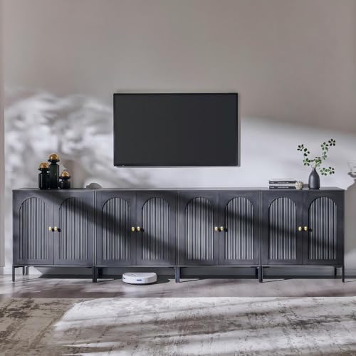 IFGET 123.5" W Modern Arch Sideboard Buffet Cabinet with Storage, Dark Grey - color: Dark Grey, size: 4 Pieces