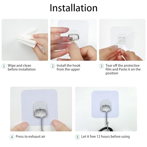 Adhesive Hooks,Towel Coat Hooks for Hanging,Wall Sticker,10Packs,13lb(Max)