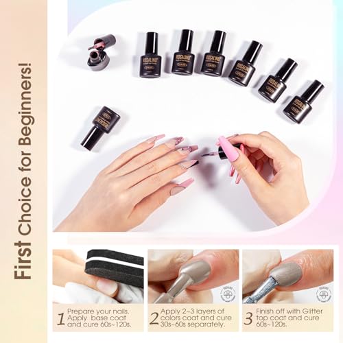 ROSALIND 30pcs Winter Brown Gel Polish Nail Set with Base Gel Top Coat | Glossy Matte and Glitter Top Coat,26 Fall Winter Colors Gel Nail Polish, Soak Off,Nail art for Women - color: Warm Color